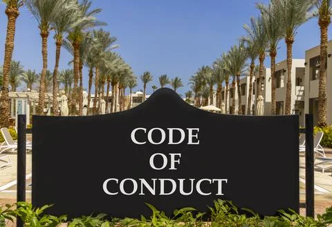 Code of conduct words symbol. Concept words Code of conduct on beautiful blac 스톡 사진