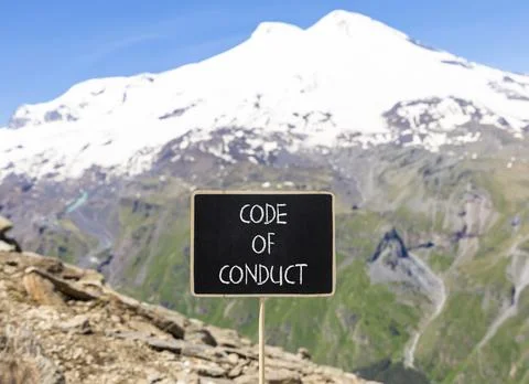 Code of conduct words symbol. Concept words Code of conduct on beautiful bl.. Foto stock