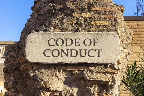 Code of conduct words symbol. Concept words Code of conduct on beautiful wh.. Foto stock