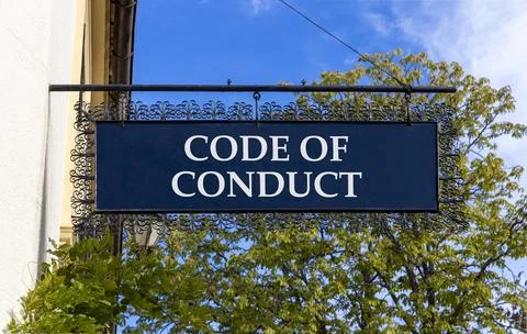 Code of conduct words symbol. Concept words Code of conduct on beautiful bl.. Foto stock