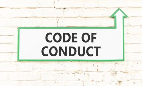 Code of conduct words symbol. Concept words Code of conduct on beautiful whit Foto stock