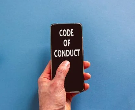 Code of conduct words symbol. Concept words Code of conduct on beautiful bl.. Stock Photos