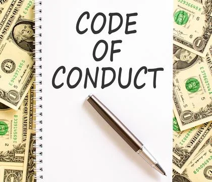 Code of conduct words symbol. Concept words Code of conduct on beautiful wh.. Stock-Fotos