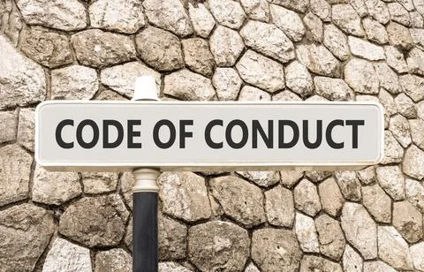 Code of conduct words symbol. Concept words Code of conduct on beautiful gr.. Foto stock