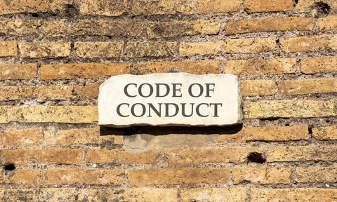 Code of conduct words symbol. Concept words Code of conduct on beautiful wh.. Fotos Stock