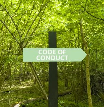 Code of conduct words symbol. Concept words Code of conduct on beautiful gr.. Stock-Fotos