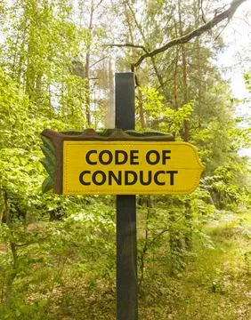 Code of conduct words symbol. Concept words Code of conduct on beautiful ye.. Stock-Fotos