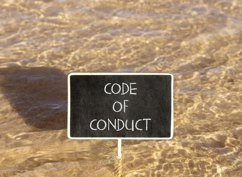 Code of conduct words symbol. Concept words Code of conduct on beautiful bl.. Fotos Stock