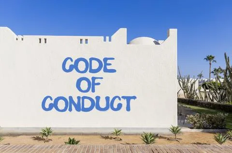 Code of conduct words symbol. Concept words Code of conduct on beautiful wh.. Fotos Stock