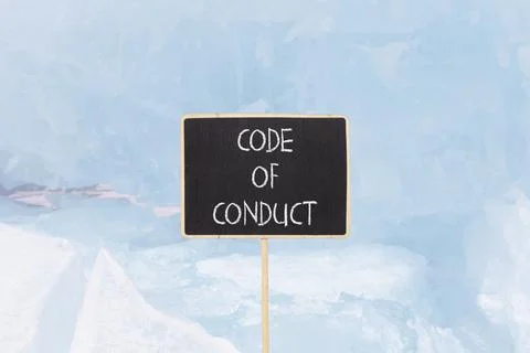 Code of conduct words symbol. Concept words Code of conduct on beautiful bl.. Fotos Stock