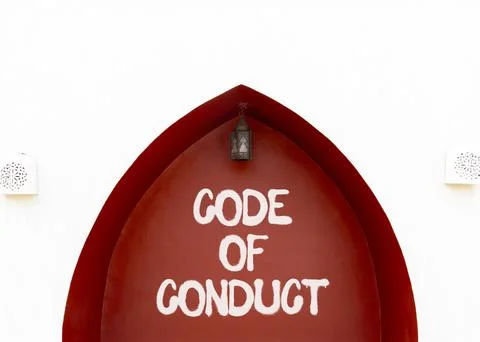 Code of conduct words symbol. Concept words Code of conduct on beautiful re.. 库存照片