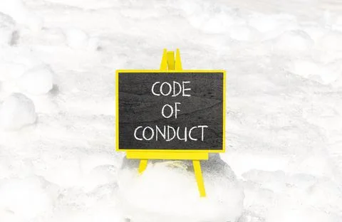 Code of conduct words symbol. Concept words Code of conduct on beautiful bl.. Fotos de archivo