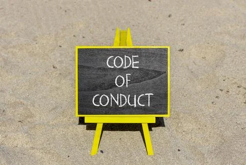 Code of conduct words symbol. Concept words Code of conduct on beautiful bl.. Фото