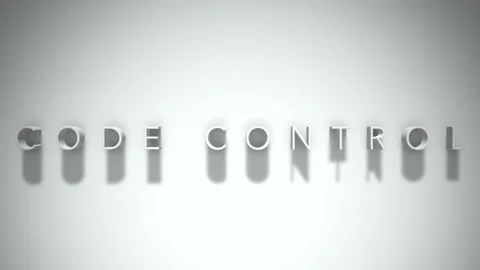 Code control 3D title animation white text on a white background Stock Footage 299748220