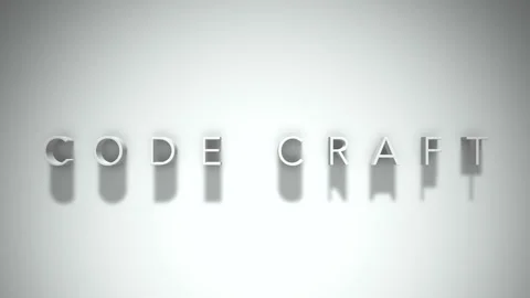 Code craft 3D title animation with shadows on a white background Video stock 297798183