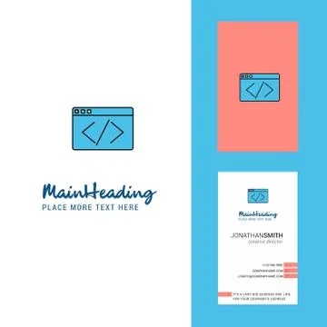 Code Creative Logo and business card. vertical Design Vector Stock Illustration