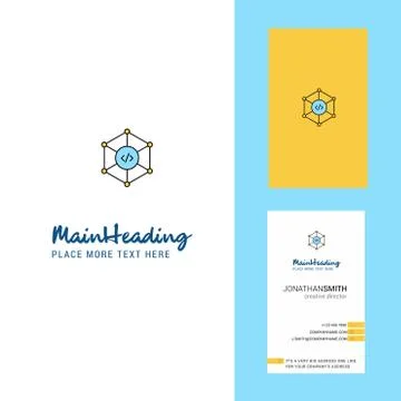 Code Creative Logo and business card. vertical Design Vector Stock Illustration