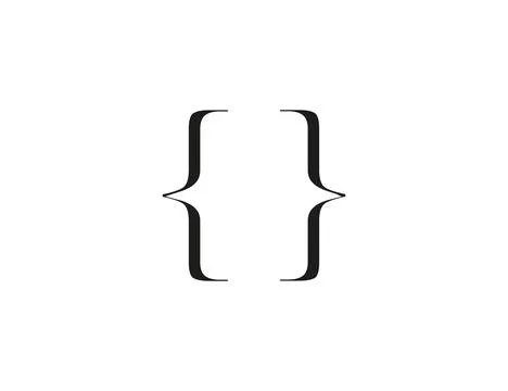 Code, curly braces, curly brackets icon. Vector illustration. Stock Illustration