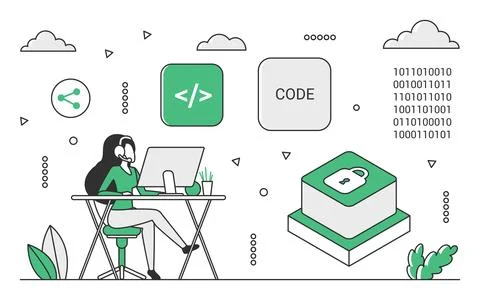 Code cyber security program Illustration