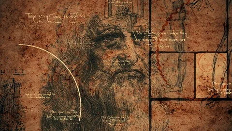 Code Da Vinci with Vitruvian Man Stock Footage 88792662