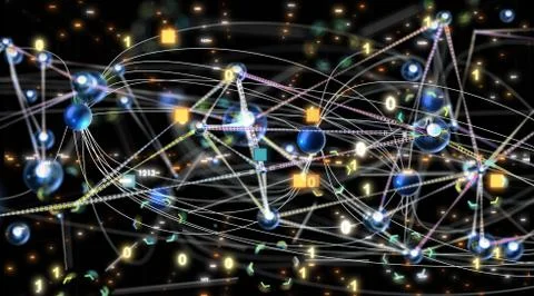 A code data concept in hand digital 3d Stock Illustration