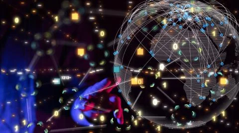 A code data concept in hand digital 3d 스톡 사진