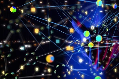 A code data concept in hand digital 3d 스톡 사진