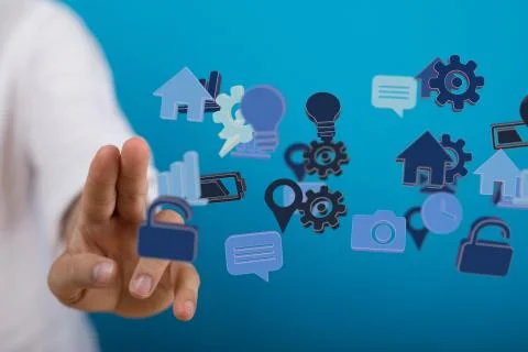 A code data concept in hand Stockfoto's