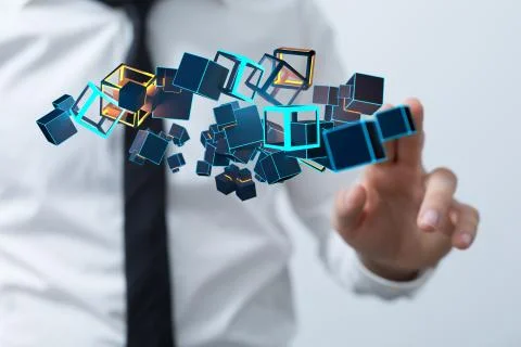 A code data concept in hand 库存照片