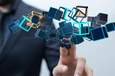 A code data concept in hand Foto stock