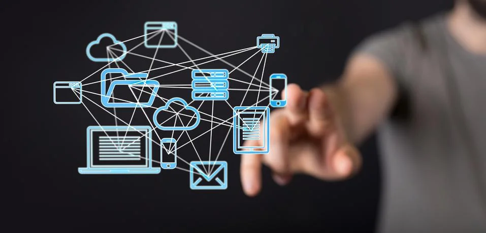 A code data concept in hand 库存照片