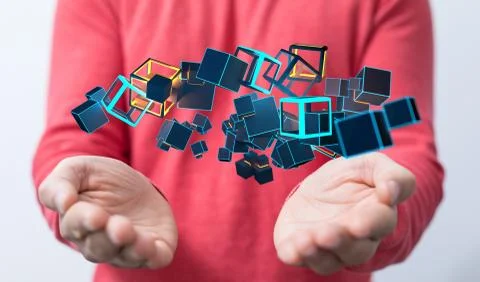 A code data concept in hand Stock Photos