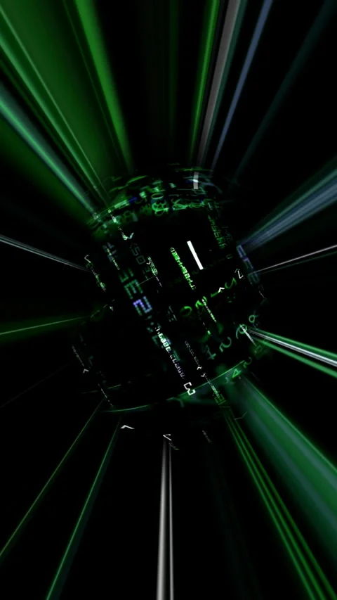 Code data with light rays concept vertical video Stock Footage 262993453