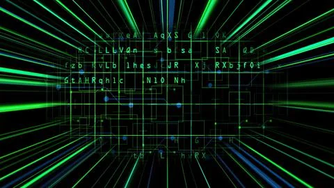 Code data with light rays concept Stock Illustration