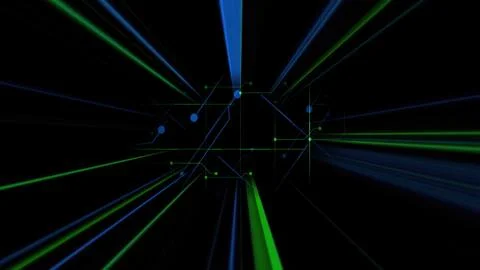 Code data with light rays concept 스톡 사진