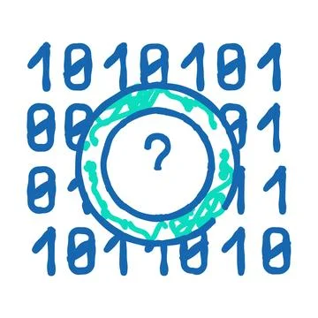 Code data science icon doodle illustration Stock Illustration