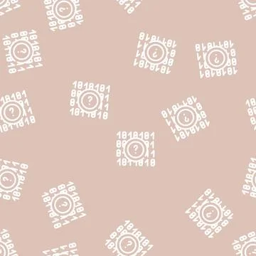 Code data science line vector seamless pattern Stock Illustration