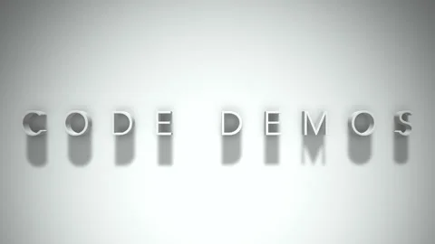 Code Demos 3D title animation with shadows on a white background Stock Footage 296700868