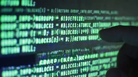 Code developer analyzing html programming code. html data technology Stock Footage 201289678