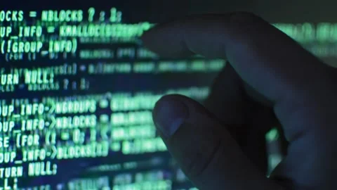 Code developer analyzing html programming code. html data technology Stock Footage 201289732