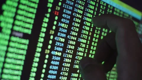 Code developer coding a data digital program for software Stock Footage 201290756