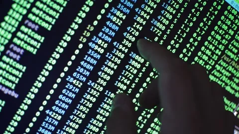 Code developer coding a data digital program for software Stock Footage 201292638