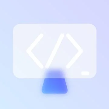 Code developer glassmorphism icon. Stockillustratie