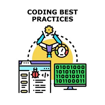 Code development best practices for software quality Stockillustratie