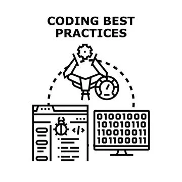 Code development best practices for software quality Stockillustratie