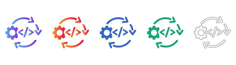 Code Development Cycle Illustration Stockillustratie