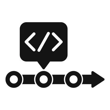 Code development process workflow timeline icon 库存插图