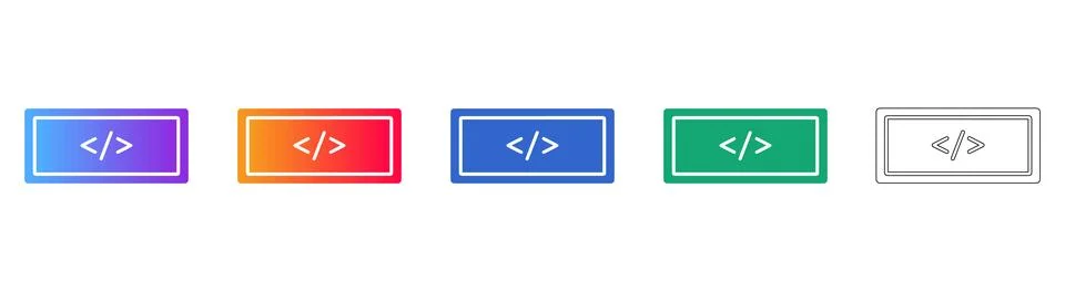 Code Development Tag Icons Ilustração Stock
