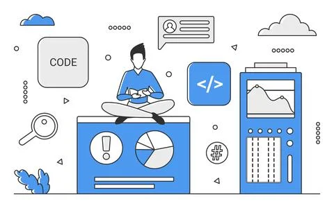 Code development work Stock Illustration