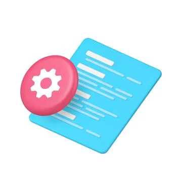 Code document and settings gear icon for developer tools and software applica イラスト素材